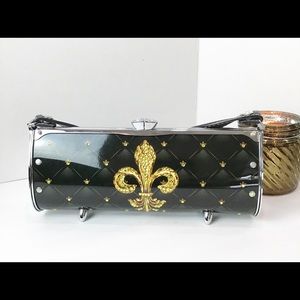 Fleur de Lis New Orleans Saints Profanity Crystal Purse NWT